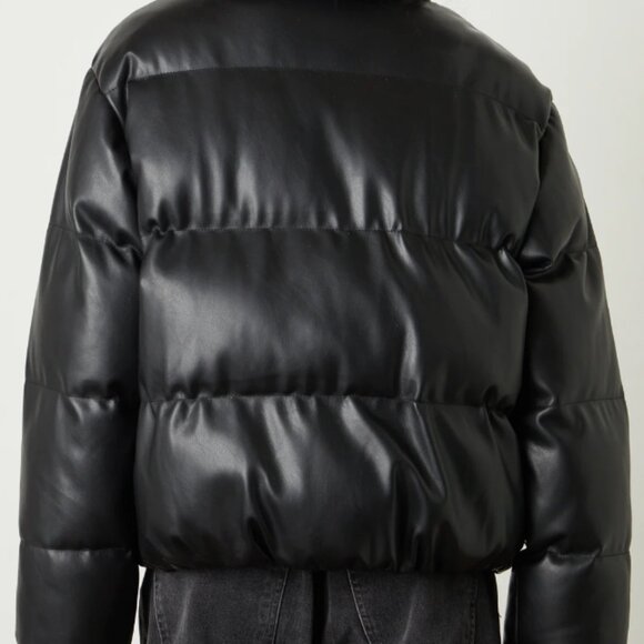 Velvet by Graham & Spencer Ally Faux Vegan Leather Puffer Jacket Sz M NWT $347 - Picture 3 of 8